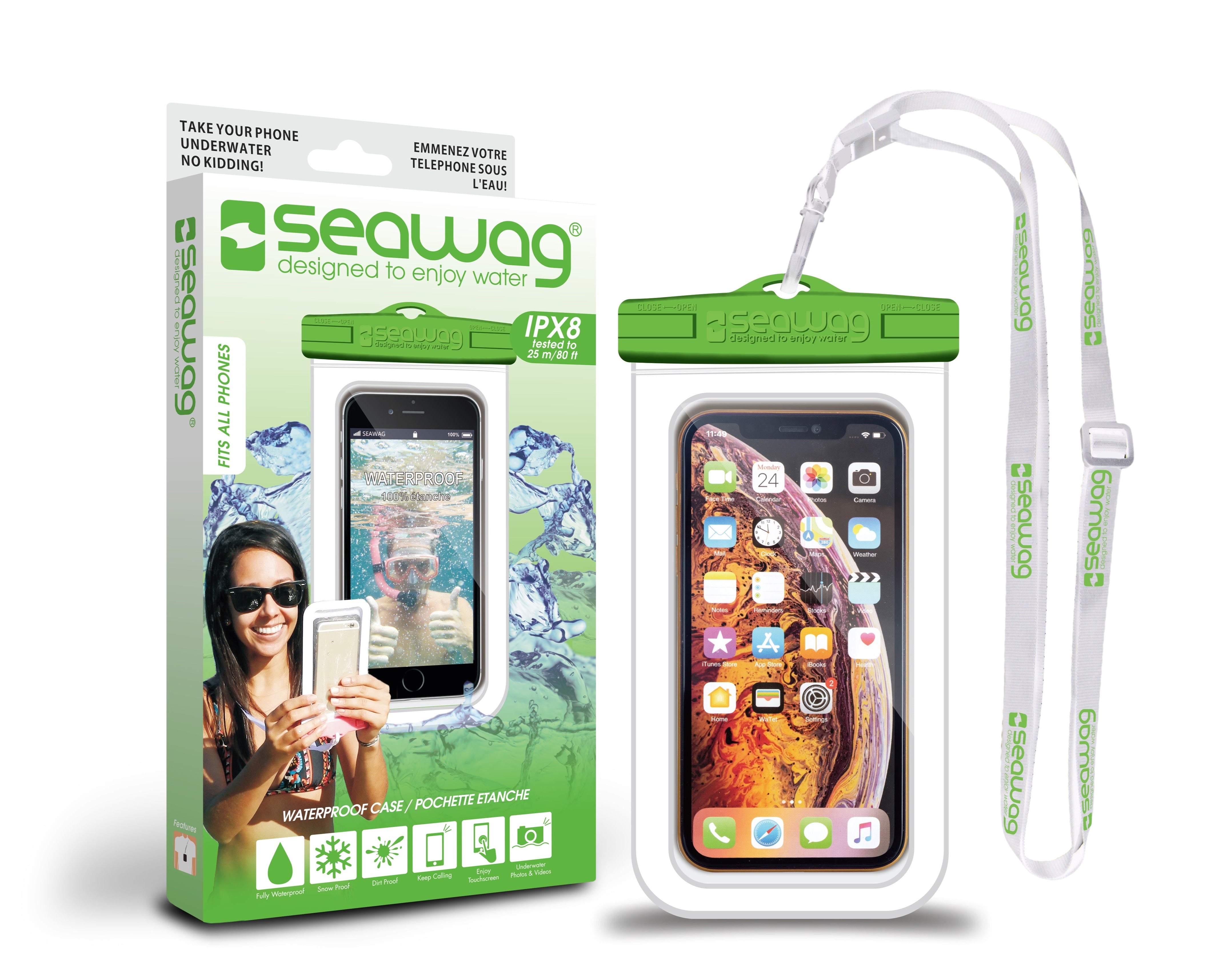 Universal Waterproof Case For Smartphone White Green